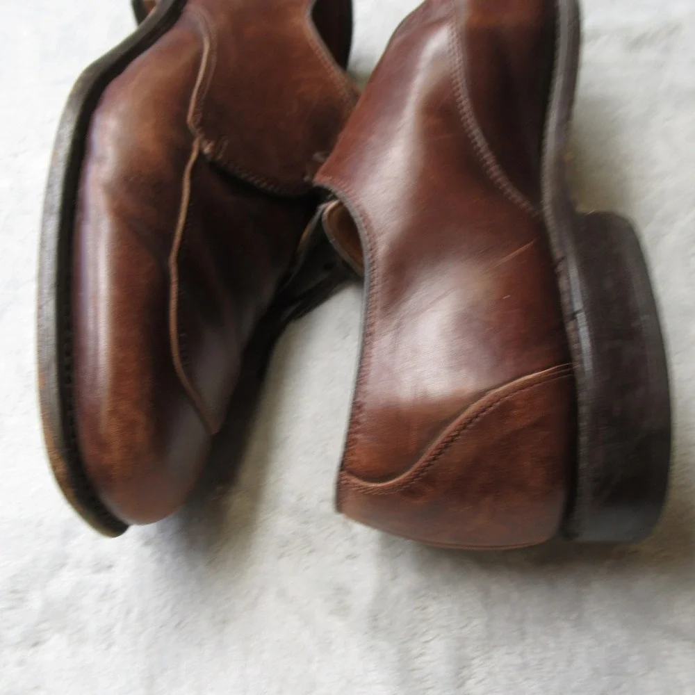 Allen Edmonds Burton Dress Shoes Men 9.5 3E Brown Leather Bicycle Blucher USA